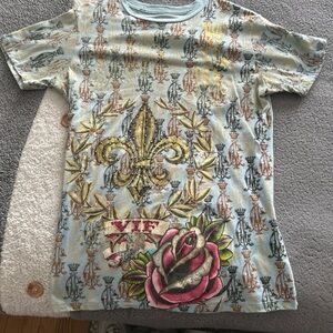 Christian Audigier Kids Shirt with Gold and Pink Accents